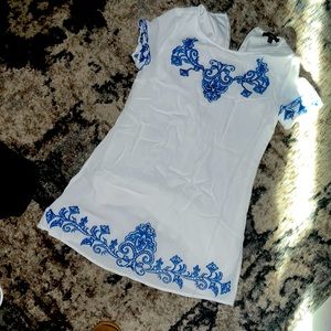 LuLus white embroidered dress